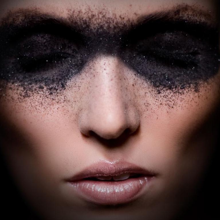 make up schwarzes puder augen im foto marktbreit
